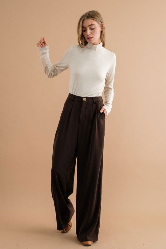 Hight Waist Wide Pants - Ro + Ivy