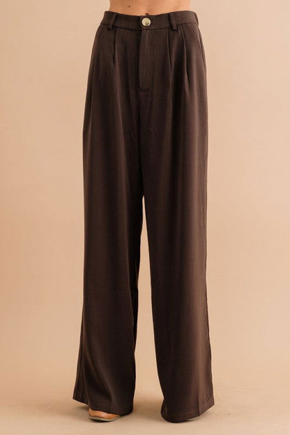 Hight Waist Wide Pants - Ro + Ivy