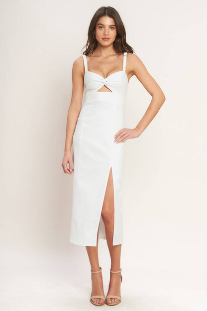 Elegant Sweetheart Cotton Midi Dress | Trendy Midi Dresses Outfit Idea for Women by Ro + Ivy | Elevated Basics, Modern Comfort & Style