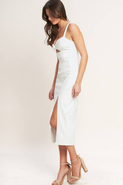 Elegant Sweetheart Cotton Midi Dress | Trendy Midi Dresses Outfit Idea for Women by Ro + Ivy | Elevated Basics, Modern Comfort & Style