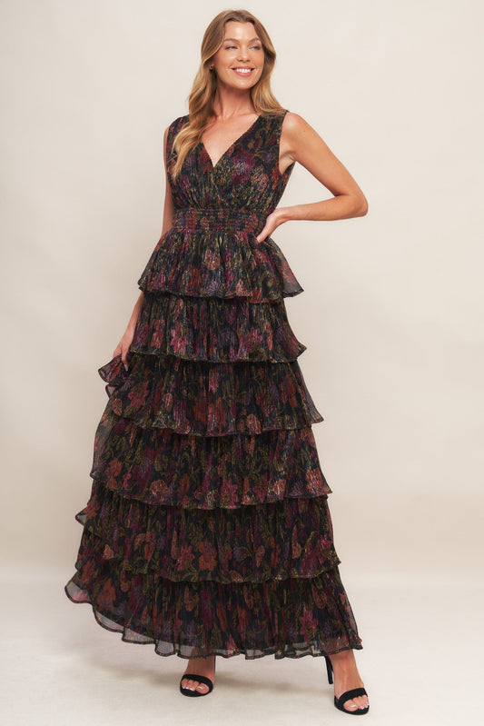 Romantic V Neck Tiered Maxi Dress Trendy Maxi Dresses Outfit Idea for Women | Ro + Ivy