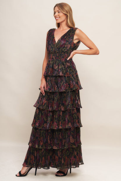 Romantic V Neck Tiered Maxi Dress Trendy Maxi Dresses Outfit Idea for Women | Ro + Ivy
