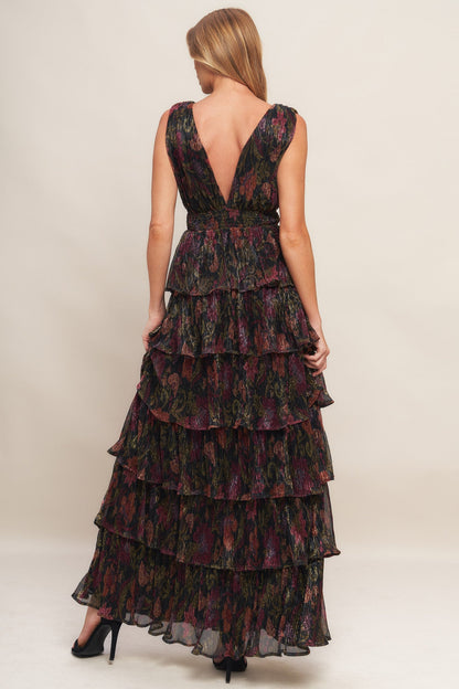Romantic V Neck Tiered Maxi Dress Trendy Maxi Dresses Outfit Idea for Women | Ro + Ivy