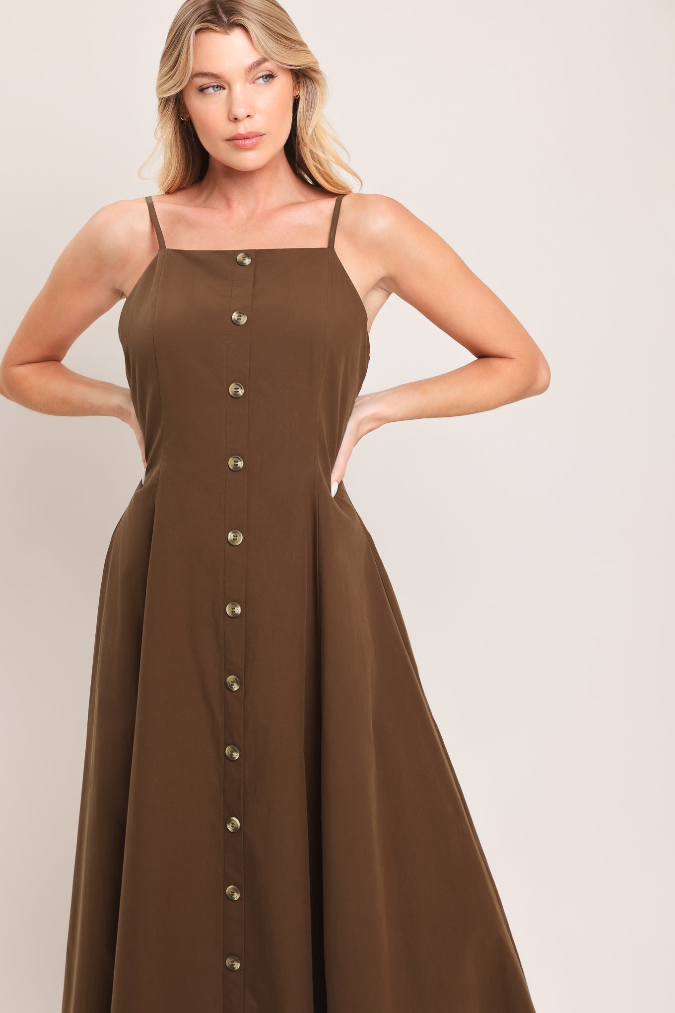 Lightweight Cotton A-Line Midi Dress