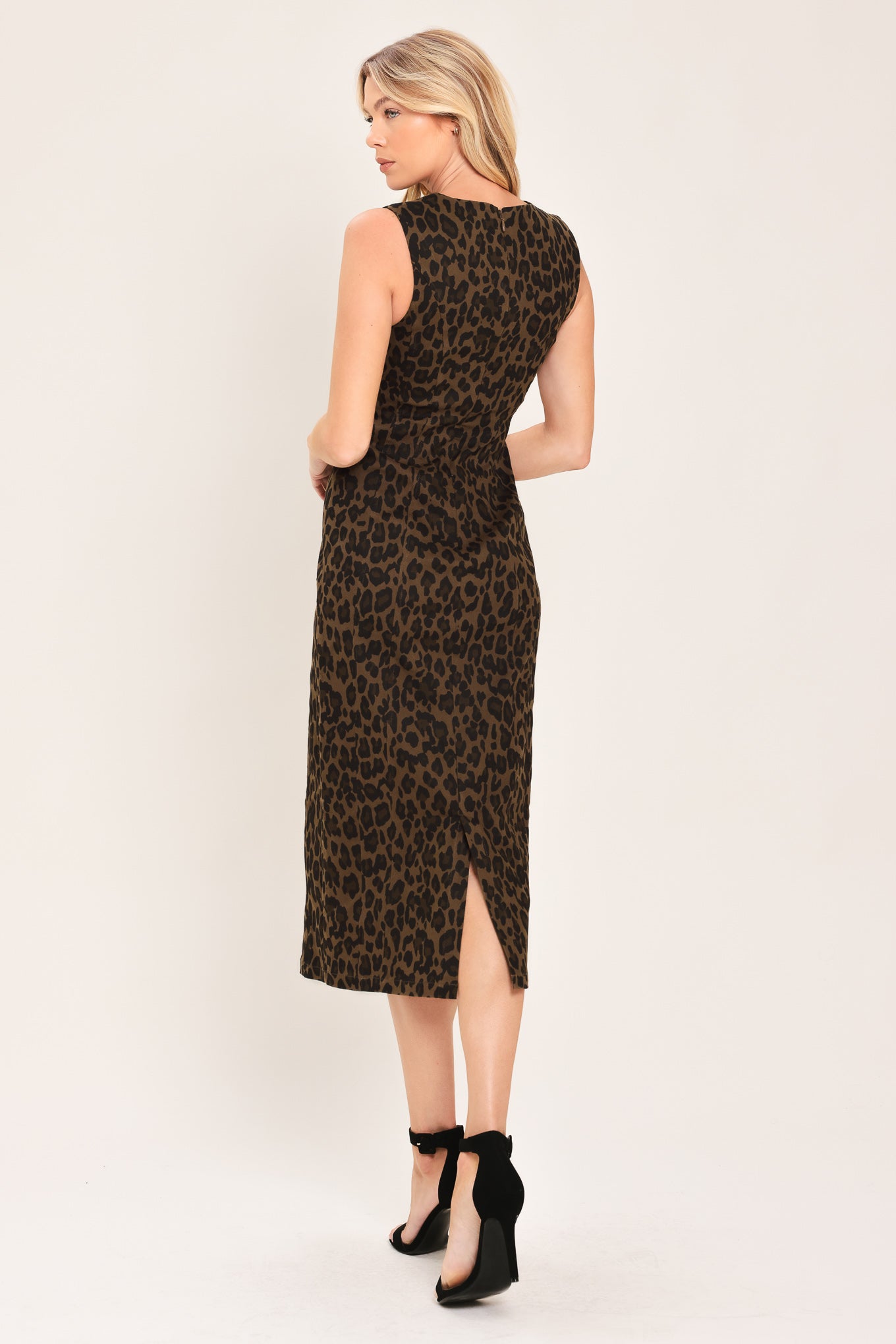 Leopard Icon Twill Midi Dress
