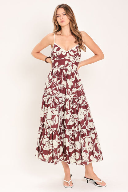 Floral Print Cotton Midi Dress