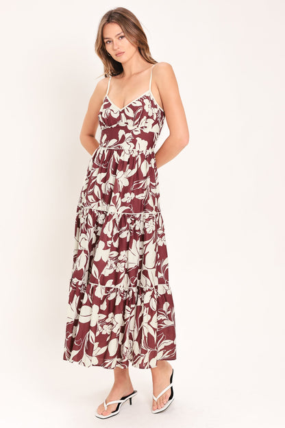 Floral Print Cotton Midi Dress