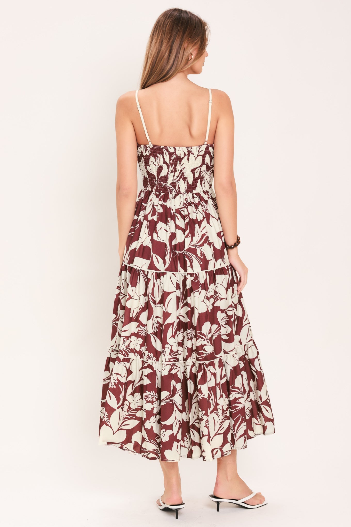 Floral Print Cotton Midi Dress
