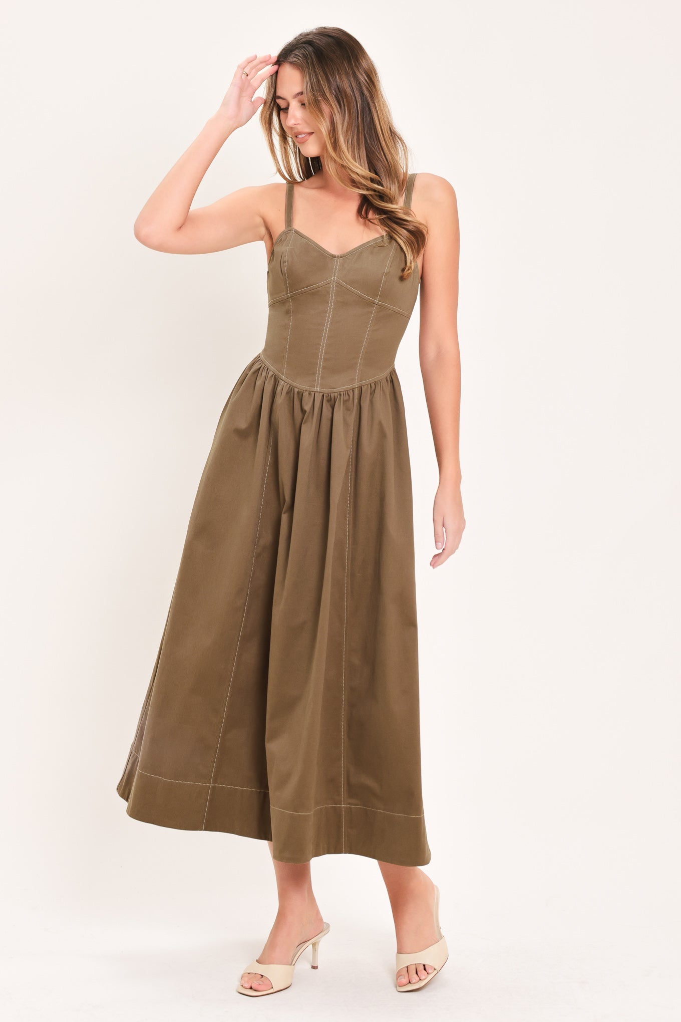 Corset Cami Midi Dress