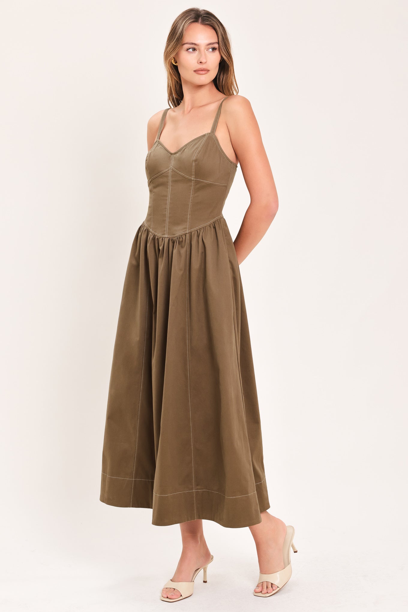 Corset Cami Midi Dress