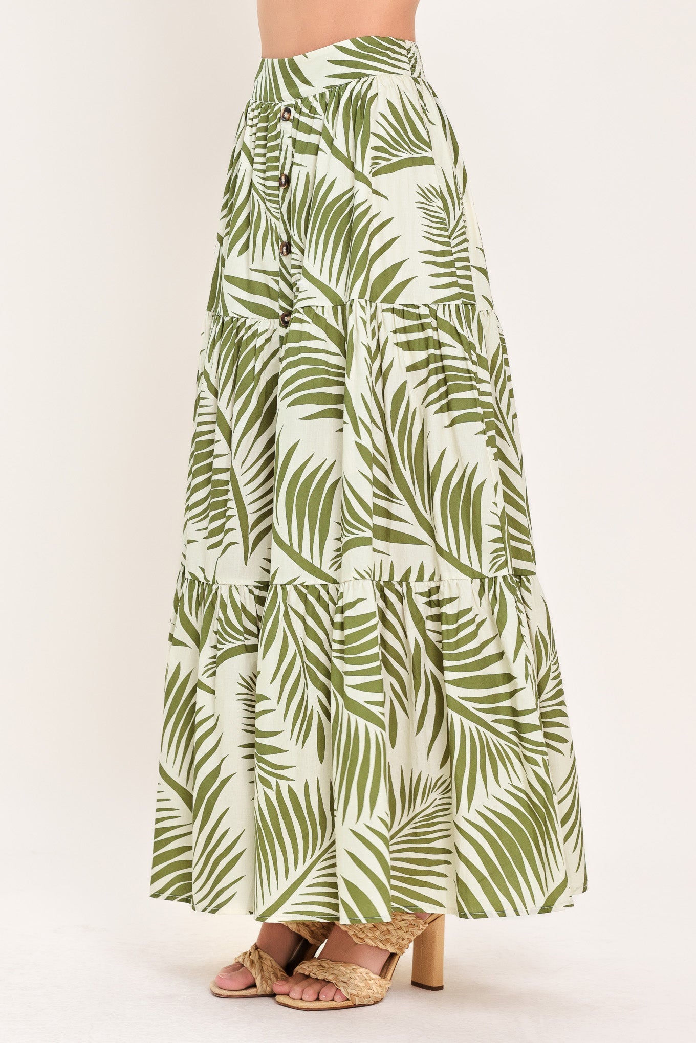 Palm Print Maxi Skirt