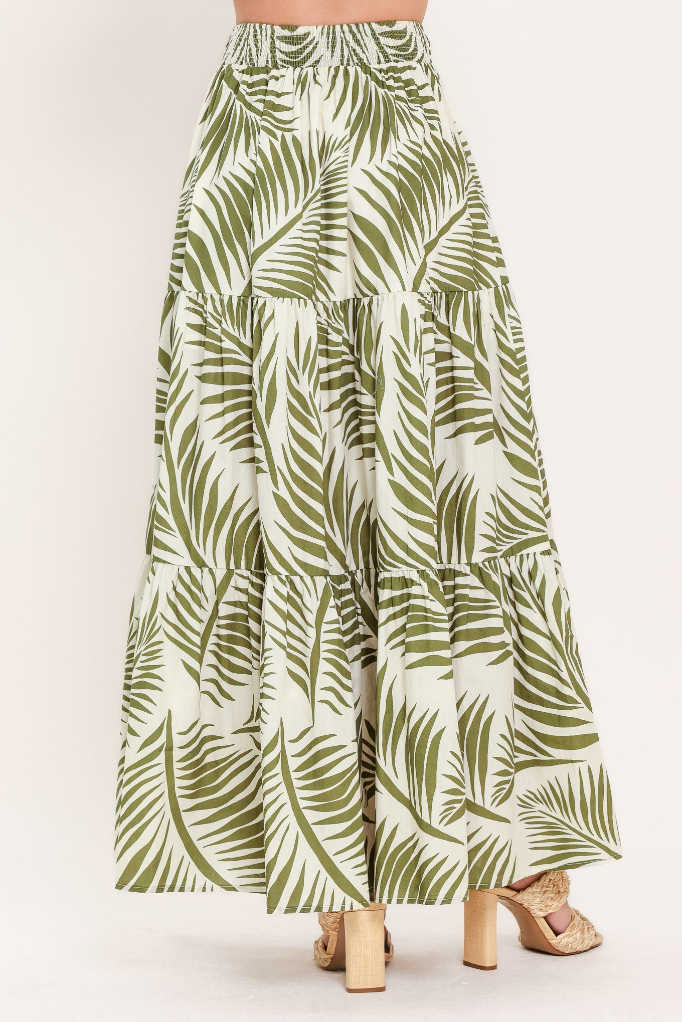 Palm Print Maxi Skirt