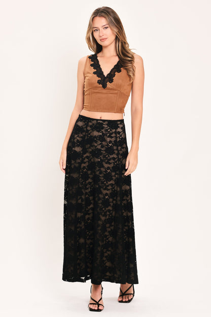 Noir Lace Moonrise Woven Lace Circle Skirt