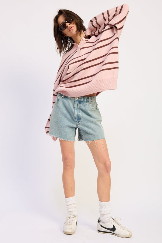 Raw Edge Hem Denim Shorts — 100% Cotton Casual Everyday Summer Style - Shorts