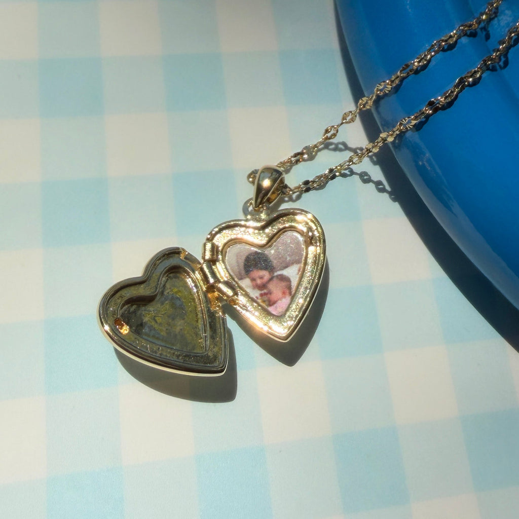 Heart Locket Pendant Necklace Functional Twisted Chain Nostalgic Dainty Jewelry