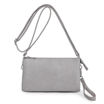 Convertible Compact Vegan Leather Multi-Compartment Crossbody Bag — Everyday Versatile Style -