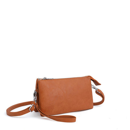 Convertible Compact Vegan Leather Multi-Compartment Crossbody Bag — Everyday Versatile Style -