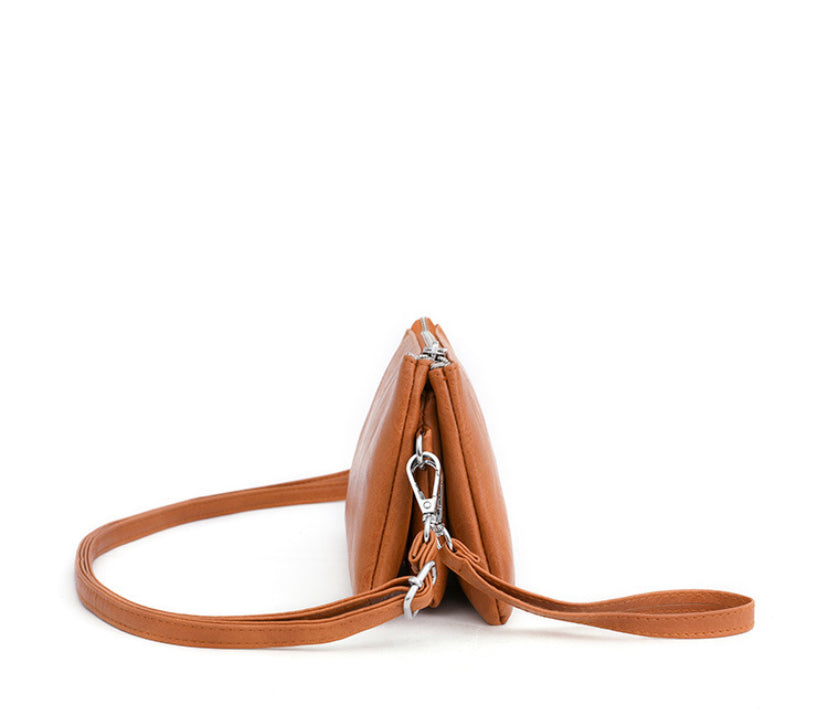 Convertible Compact Vegan Leather Multi-Compartment Crossbody Bag — Everyday Versatile Style -
