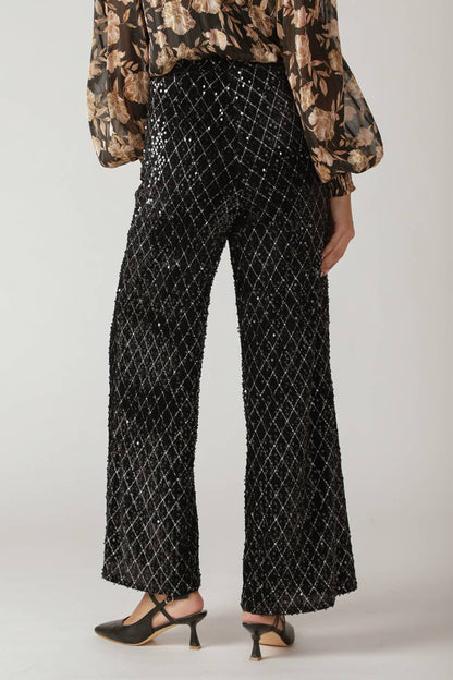 Straight Leg Sequin Pants | Trendy Pants Outfit Idea for Women by Ro + Ivy | Elevated Basics, Modern Comfort & Style