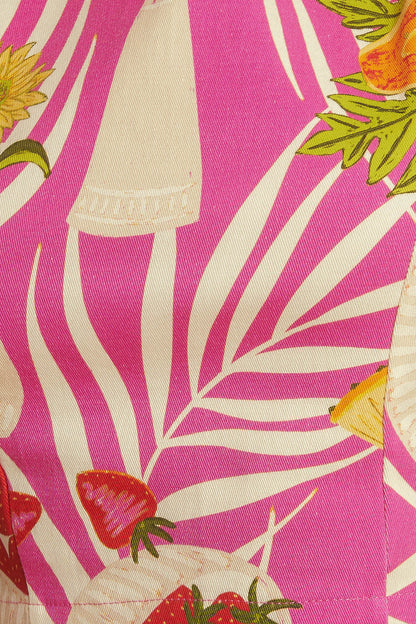 Tropical Print Vacation Pink Cotton Skort | Trendy Skorts Outfit Idea for Women by Ro + Ivy | Elevated Basics, Modern Comfort & Style