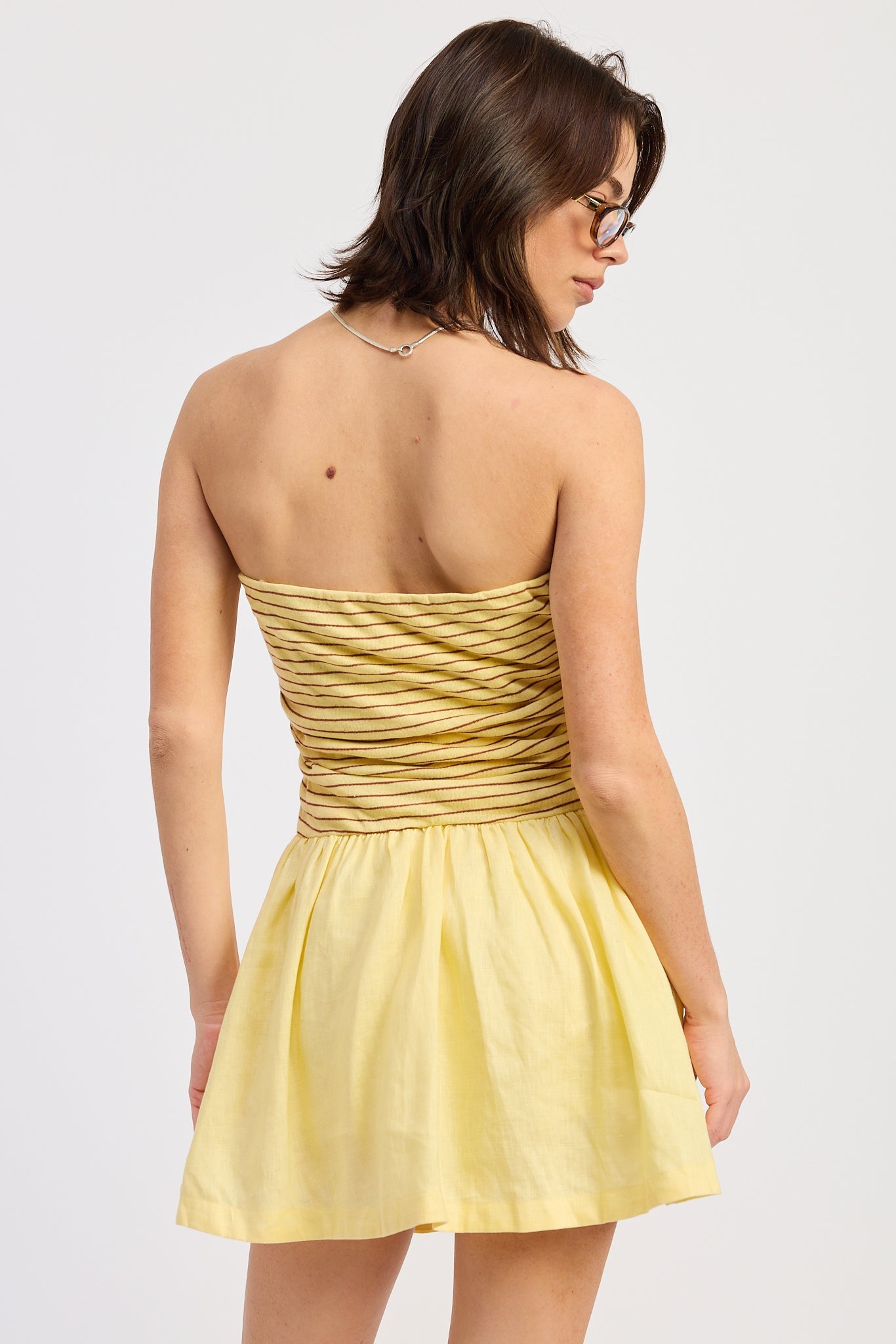 Mix Media Mini Tube Dress Cotton Polyester Contrast Fitted Style – Ro + Ivy