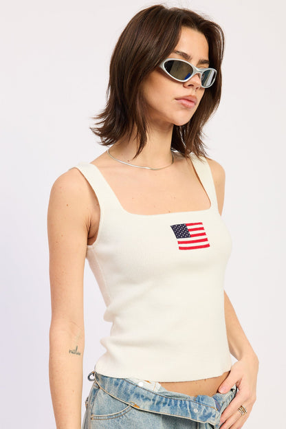 Square Neck Ribbed Top — Viscose Polyester Nylon Blend Fitted Everyday Style - Tops