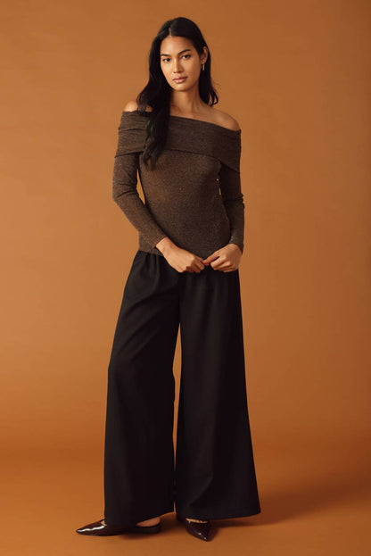 Over The Shoulder Long Sleeve Top Trendy Tops Outfit Idea for Women | Ro + Ivy