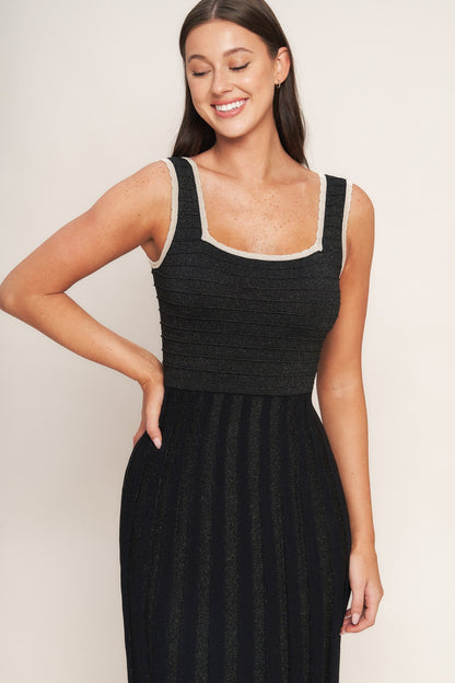 Sparkling Evening Sweater Knit Midi Dress | Trendy Midi Dresses Outfit Idea for Women by Ro + Ivy | Elevated Basics, Modern Comfort & Style