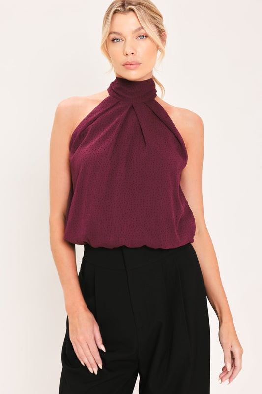 Swiss Dot Halter Neck Top