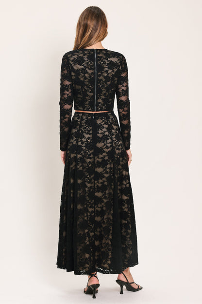 Noir Lace Moonrise Woven Lace Crop Top