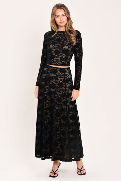 Noir Lace Moonrise Woven Lace Crop Top