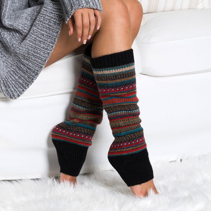 Knitted Fair Isle Leg Warmers