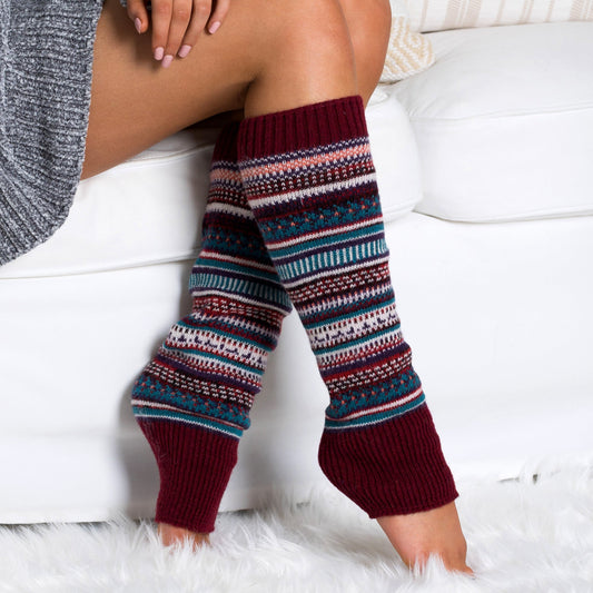Knitted Fair Isle Leg Warmers
