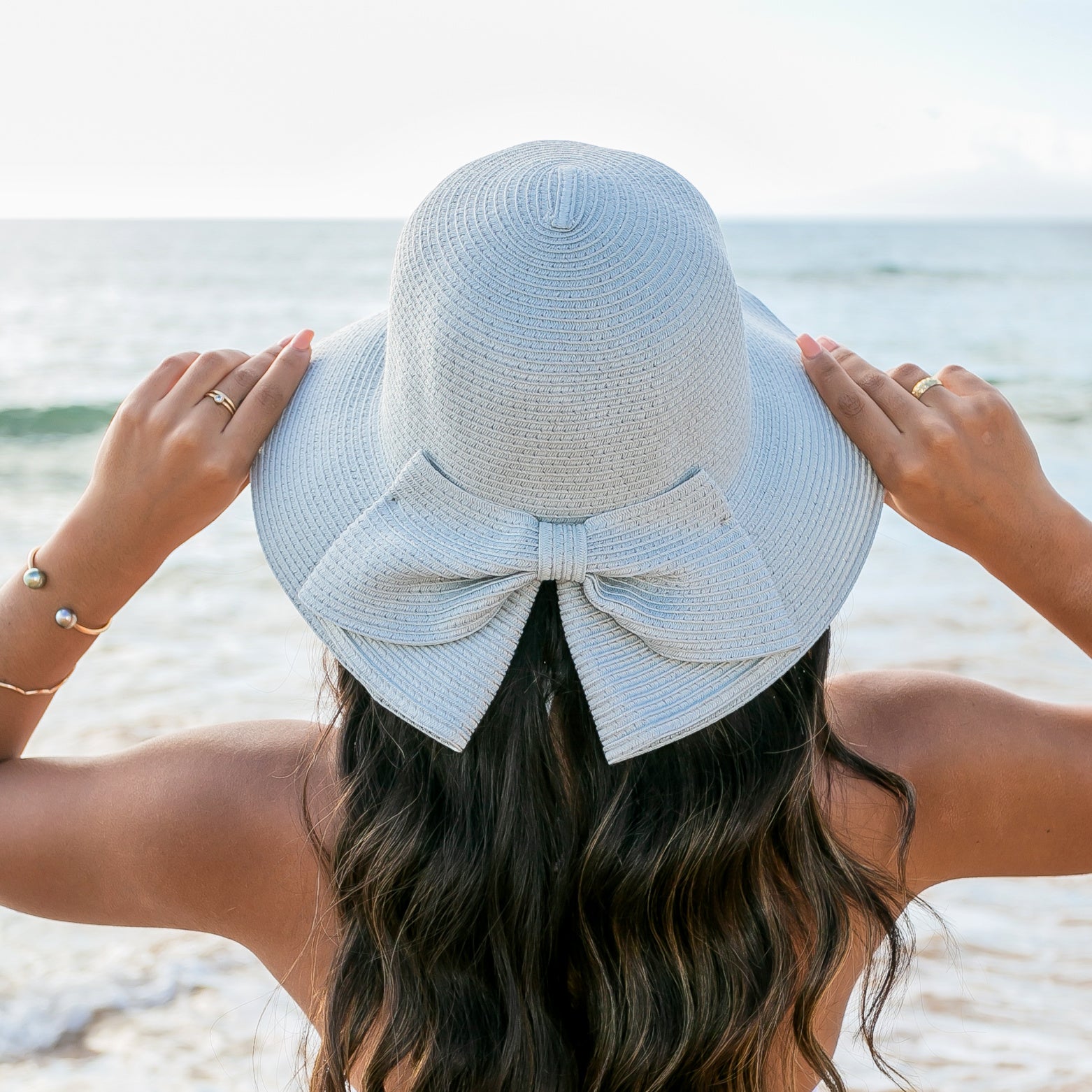 Bow Back Sun Hat - Lt Gray