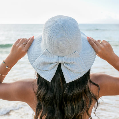 Bow Back Sun Hat - Lt Gray