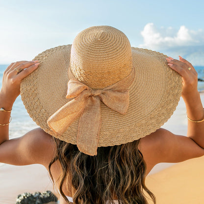 Scallop Edge Sunhat - Khaki Straw Sunhat