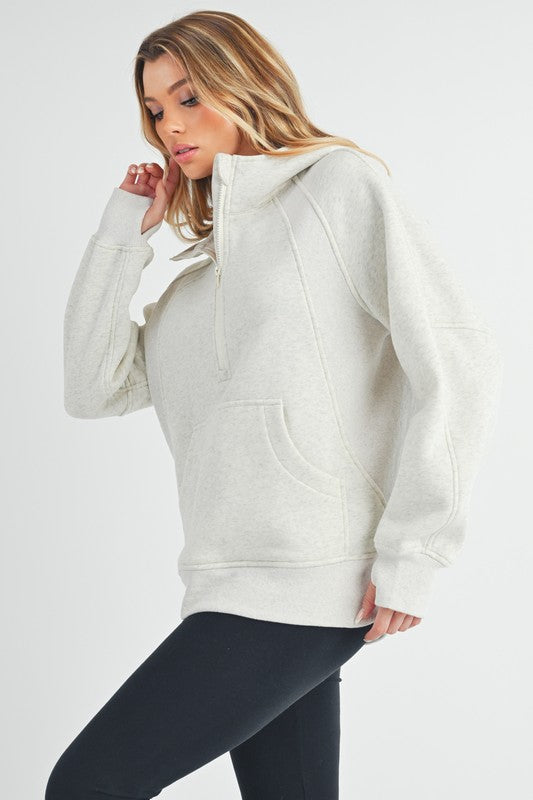 Long Drea Half-Zip Hoodie - Ro + Ivy