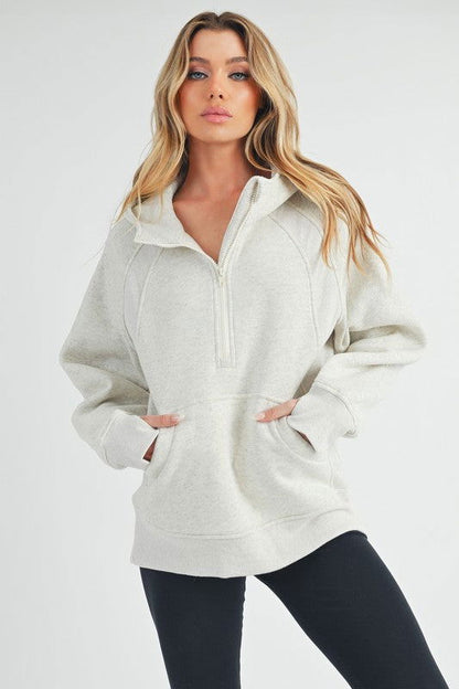 Long Drea Half-Zip Hoodie - Ro + Ivy