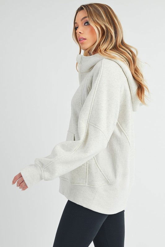 Long Drea Half-Zip Hoodie - Ro + Ivy