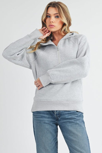 Long Drea Half-Zip Hoodie - Ro + Ivy