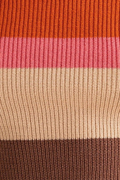 Long Sleeve Color Block Square Neck Knit Top - Ro + Ivy