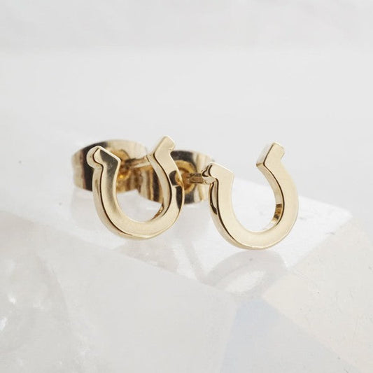 Mini Gold Horseshoe Stud Earrings | Earrings | Ro + Ivy