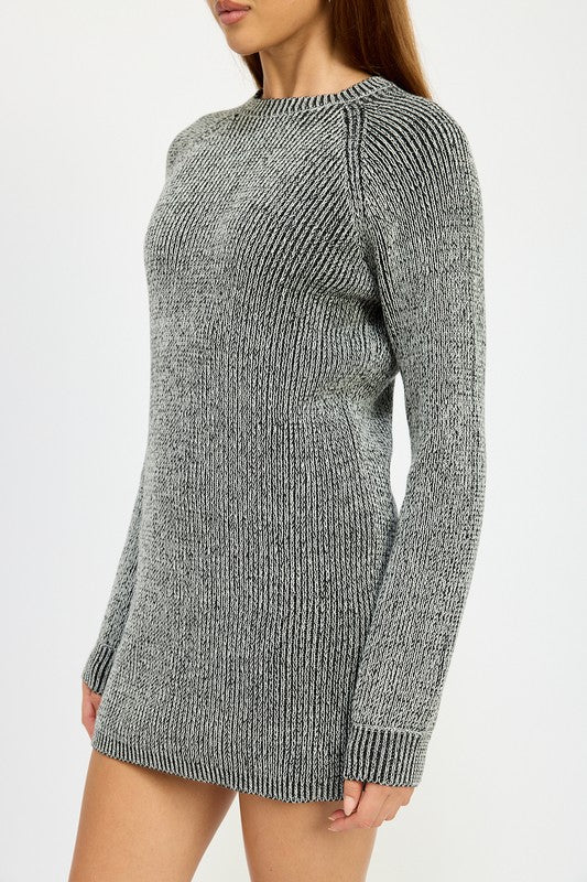 Mock Neck Mini Rib Sweater Dress - Ro + Ivy