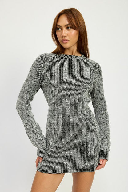 Mock Neck Mini Rib Sweater Dress - Ro + Ivy