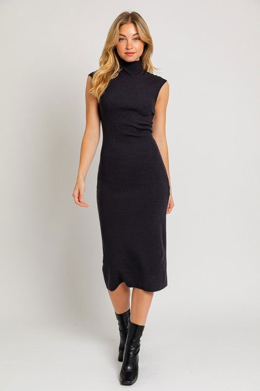 Mock Neck Sweater Midi Dress - Ro + Ivy