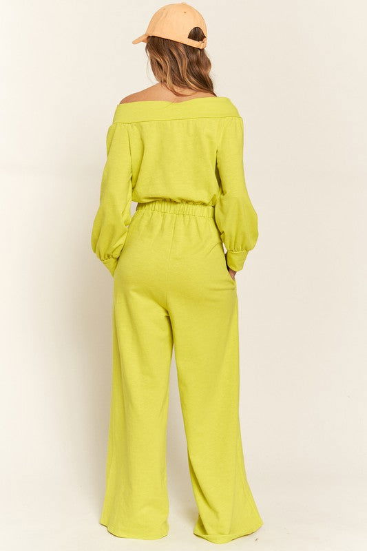 One Shoulder Terry Jumpsuit - Ro + Ivy