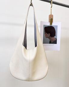 Minimal Curved Silhouette Soft Shoulder Bag — Lightweight Modern Clean Everyday Carry - White Shoulder Bags