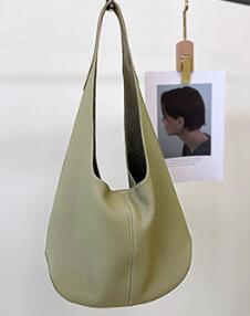 Minimal Curved Silhouette Soft Shoulder Bag — Lightweight Modern Clean Everyday Carry - Olive Shoulder Bags