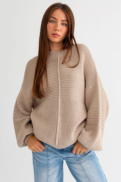 Ribbed Knitted Sweater - Ro + Ivy