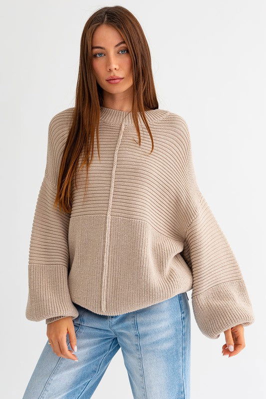 Ribbed Knitted Sweater - Ro + Ivy